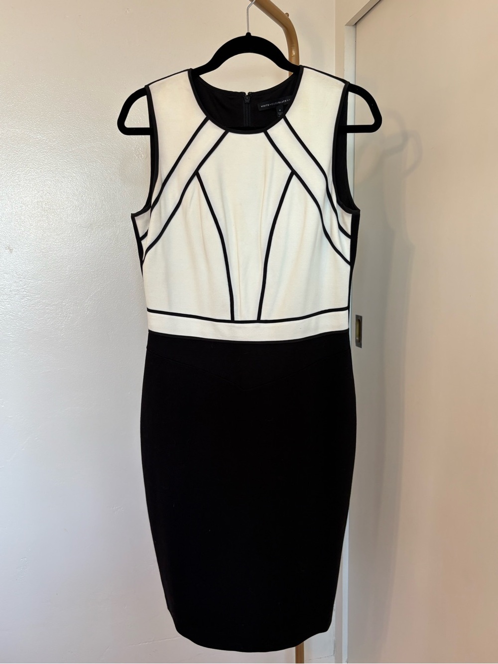 White House Black Market Black Sleeveless Midi Sheath Dress